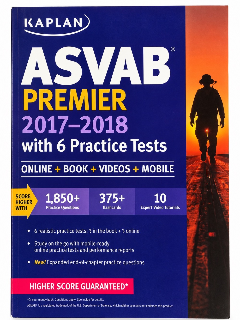 Kaplan ASVAB Premier 2017–2018 with 6 Practice Tests: Online + Book + Videos